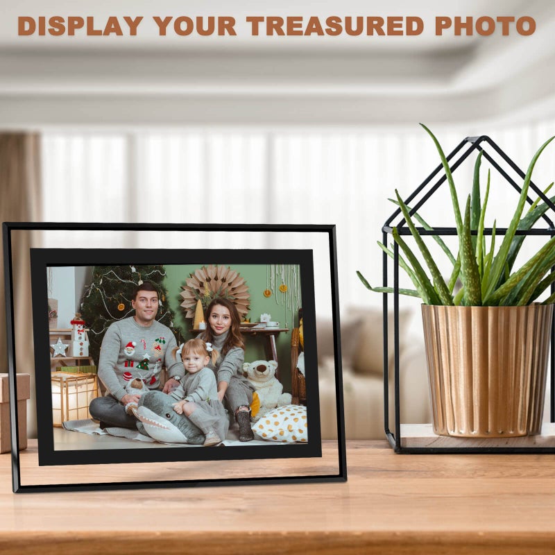 IZIDDO 5x7 Picture Frames Set of 2  Black Glass Photo Frame  Only for Tabletop Display  Gift Picture Frame  Horizontally or Vertically (5x7  Black) - Image 3